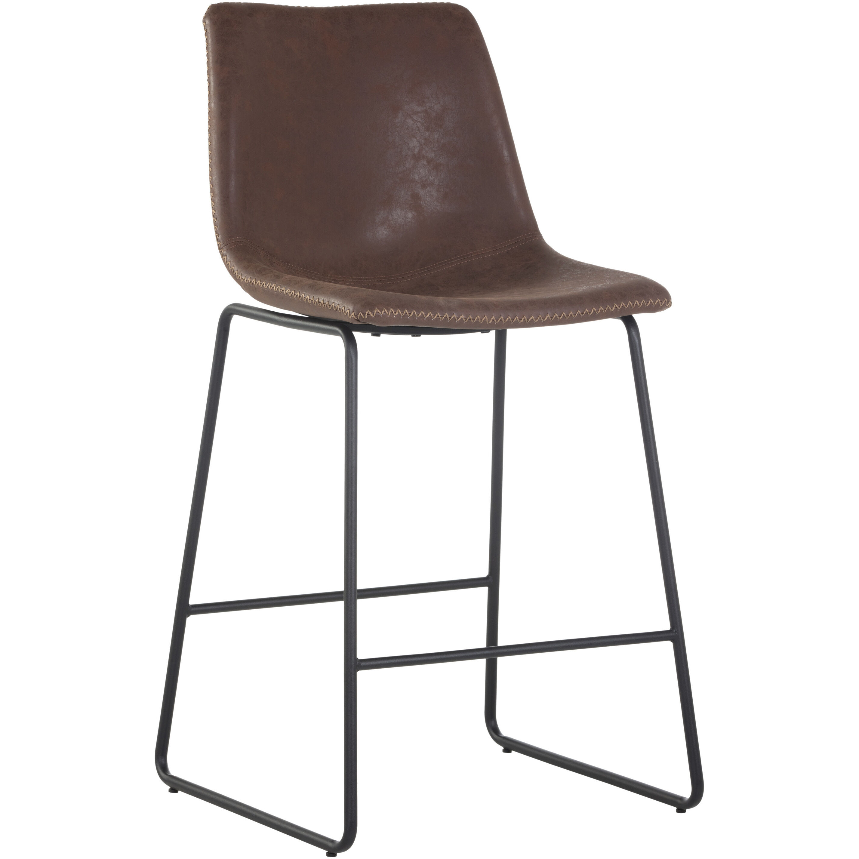 Cal 39.5 inch Antique Brown Counter Stool, Set Of 2